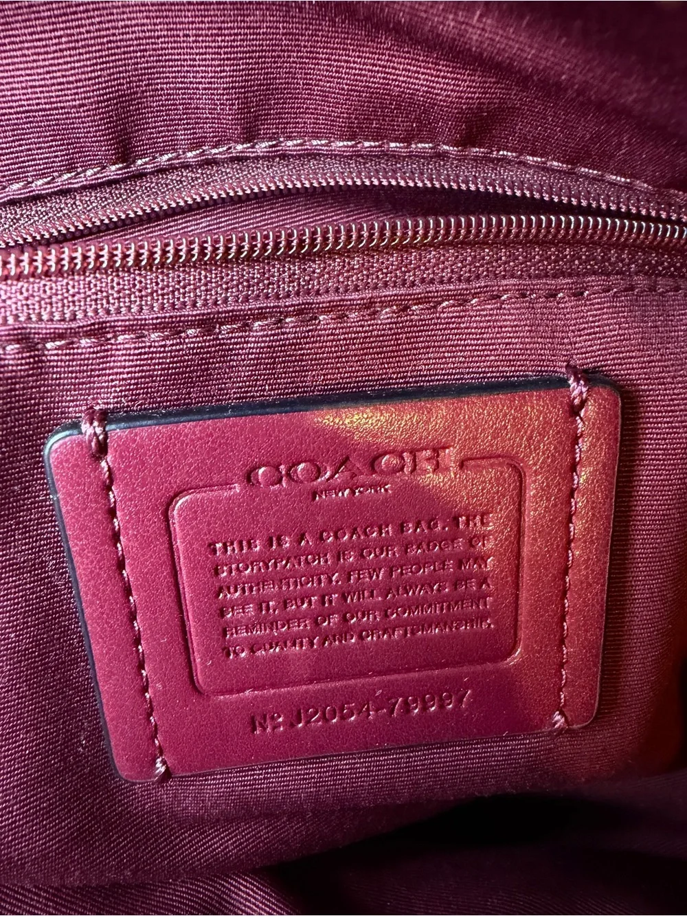 Coach Pebbled Leather Satchel in Burgundy